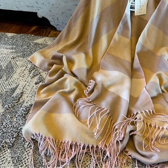 New Bohemian Stripped Fringed Blanket Cardigan Sweater Wrap Top Shawl - Picture 6 of 11